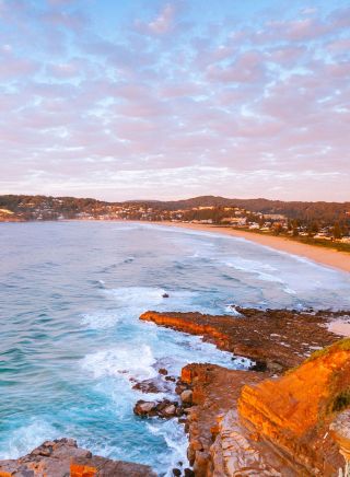 Scenic views with sunset, North Avoca Beach, Central Coast