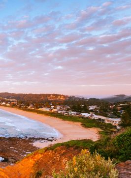 Scenic views with sunset, North Avoca beach, Central Coast