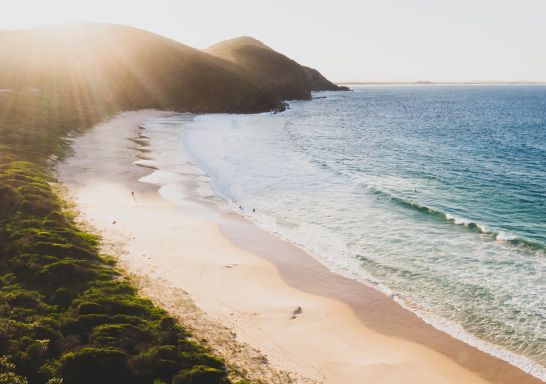 Scenic coastal views across Elizabeth Beach, Booti Booti National Park